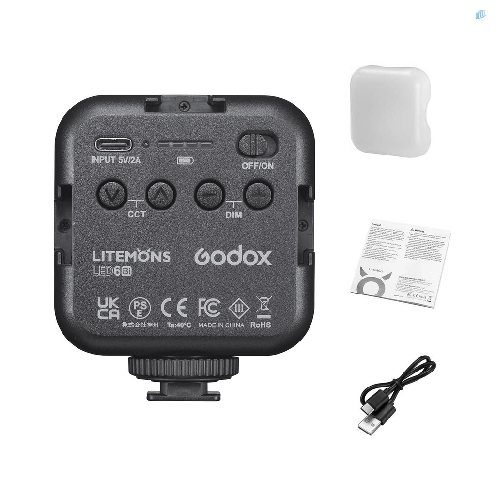 Đèn LED Mini 6Bi Bi Có Thể Sạc Lại 3200K-6500K Hỗ Trợ Quay Video / Hấp Thụ Từ Tính Với 3 Giá Đỡ Giày Lạnh