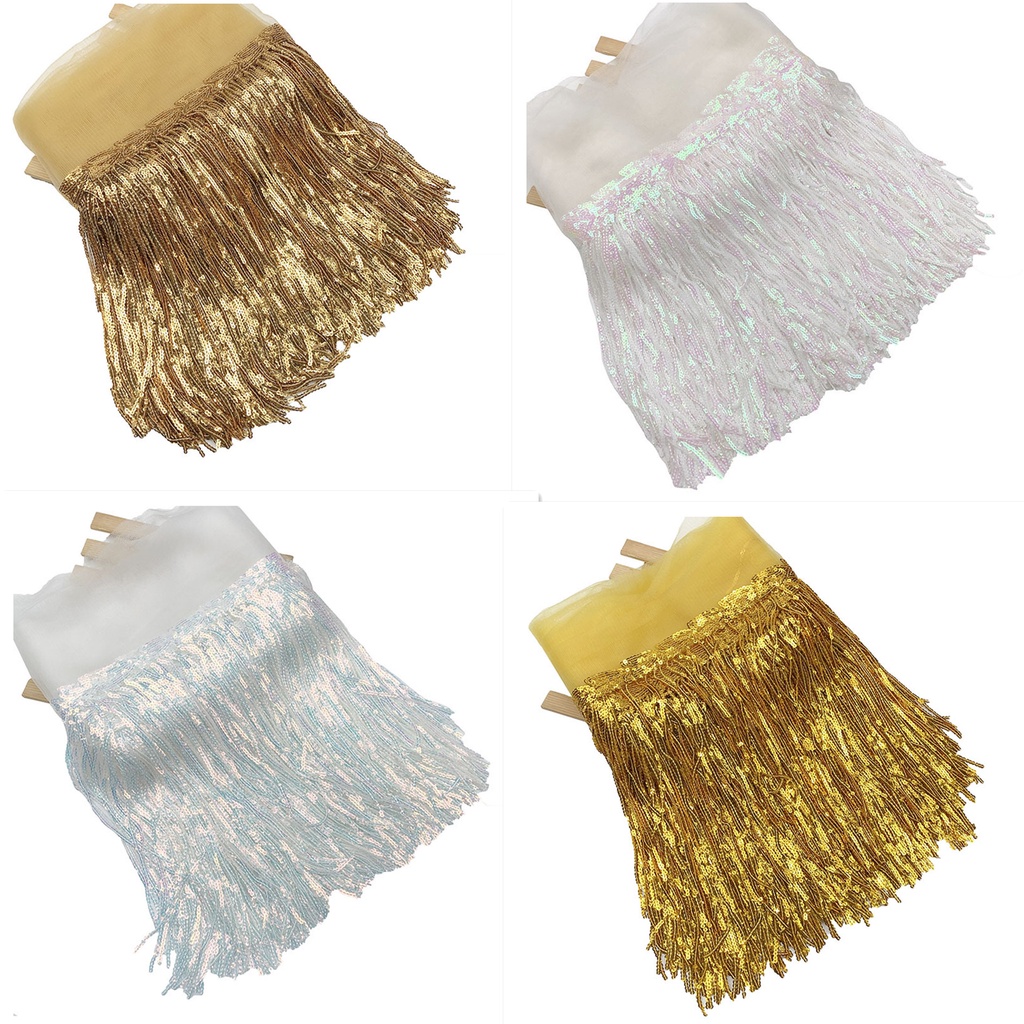 1 Yard Dây Tua Rua Nhiều Màu Sắc Cắt Vải Ren Bản Rộng Trang Trí Váy Khiêu Vũ Latin / Trang Trí Thủ Công DIY