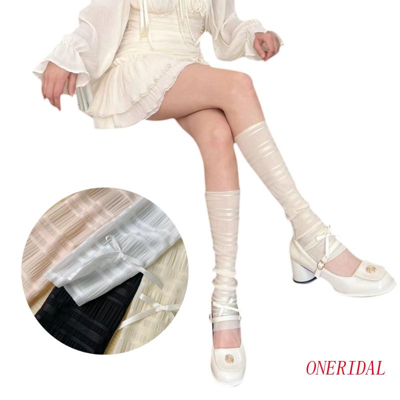 Vớ Lụa Mỏng Giữ Ấm Chân Đính Nơ Phong Cách Nhật Bản Cho Nữ