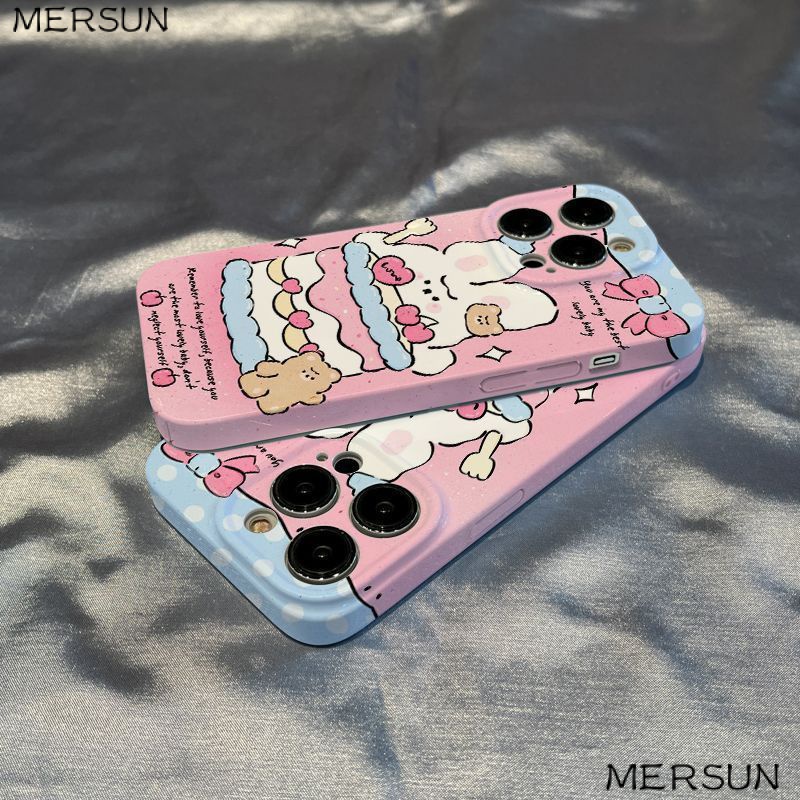 Ốp Điện Thoại Màu Hồng Họa Tiết Chú Thỏ Nhỏ Dễ Thương Cho Iphone promax11714iPhone12 13xr Apple plus / xs8 / / YXCR