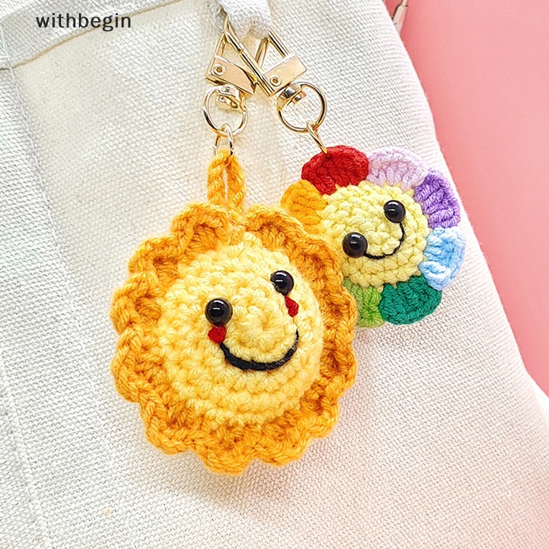 Móc Khóa Hình Hoa Hướng Dương Bằng Len Xinh Xắn