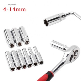 【GRCEKRIN】1PCS 4-14mm Deep Socket-Adapter 1/4inch Hex-Socket Wrench-Heads-Ratchet-Tool