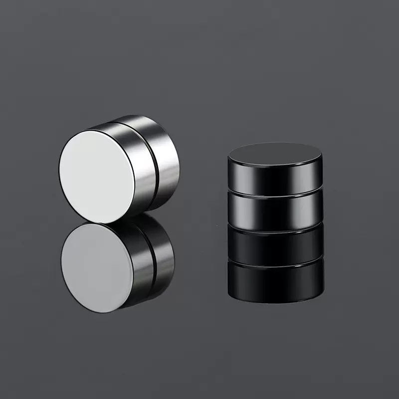 Set 2 Khuyên Tai Kẹp Nam Châm Bằng Thép Titan Không Xỏ Lỗ Cho Nam Nữ