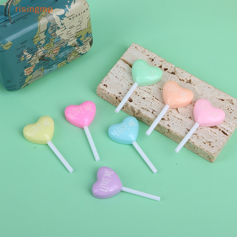 Set 10 Mô Phỏng Kẹo Mút Trái Tim Bằng Resin DIY Cho Điện Thoại