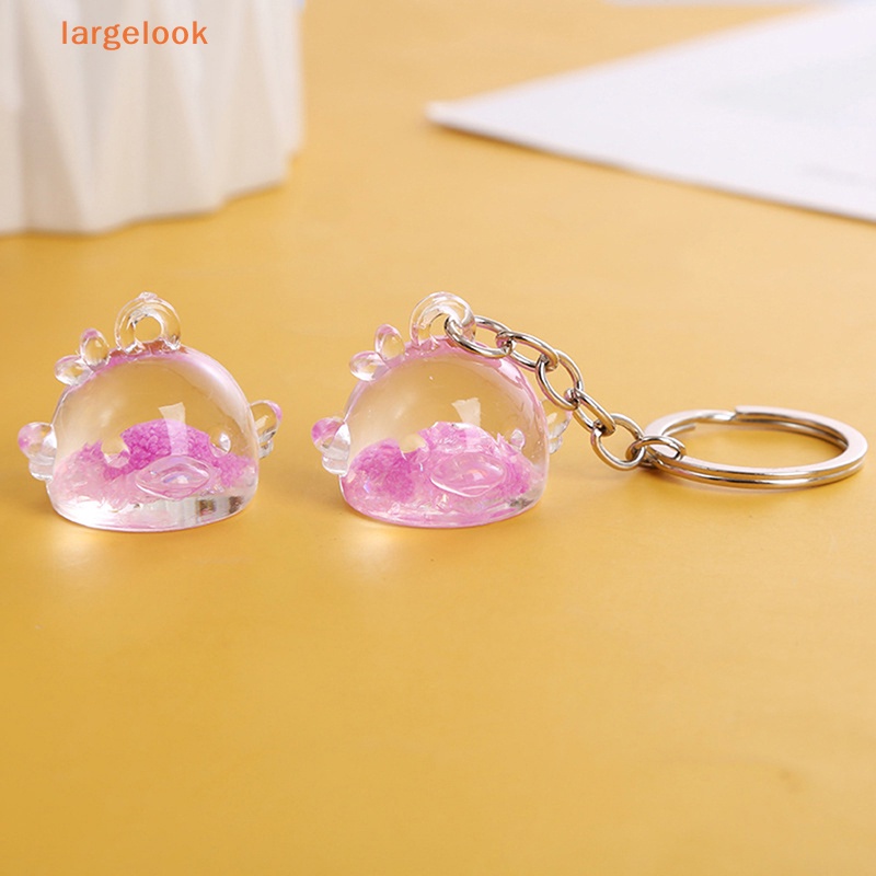 Móc Khóa Hình Chú Gà Con Bằng Resin Màu Dạ Quang DIY