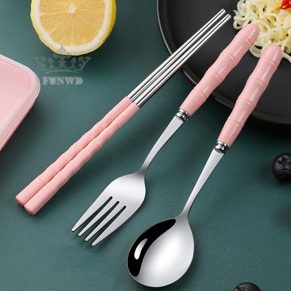 Bộ Muỗng Nĩa Bằng Thép Không Gỉ Thiết Kế Nhỏ Gọn Tiện Dụng Cho Nhà Bếp