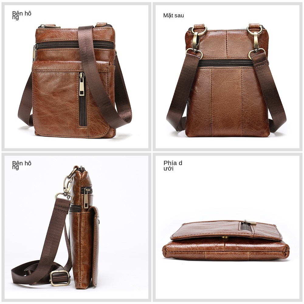 Túi đeo chéo nam DA BÒ THẬT cao cấp chống thấm nước BEE GEE 7869