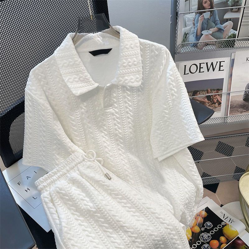 Set Áo Sơ Mi + Quần Short Dáng Rộng Cỡ Lớn 1.0-150kg Plus Size Cho Nữ Ốp Điện Thoại Ôm Dáng Thiết Kế Độc Đáo Thời Trang