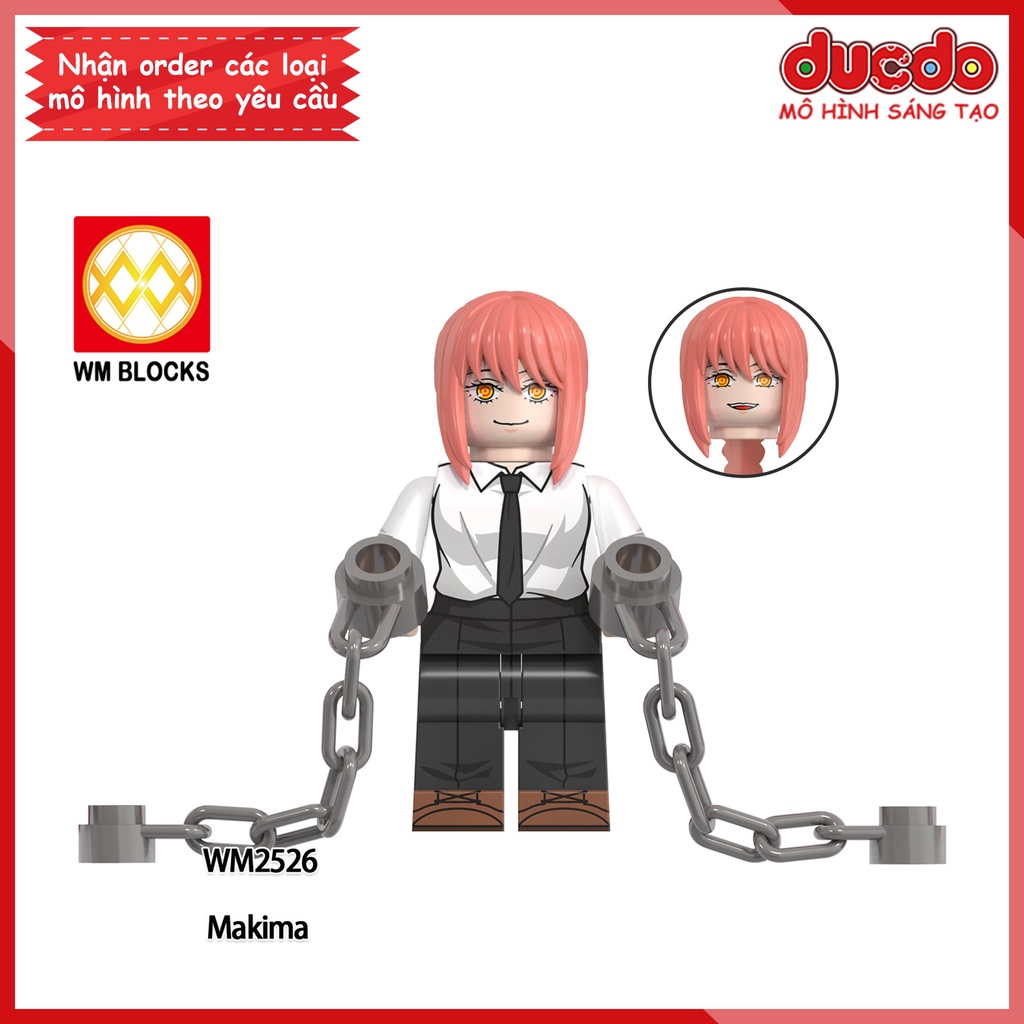 Minifigures nhân vật Quỷ Máy Cưa Chainsaw Man Denji Pochita - Đồ chơi Lắp ghép Xếp hình Mini Mô hình WM WM6159