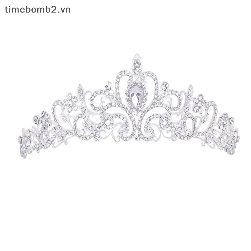 Cài Tóc Hình Vương Miện Đính Đá Dễ Thương Cho Cô Dâu