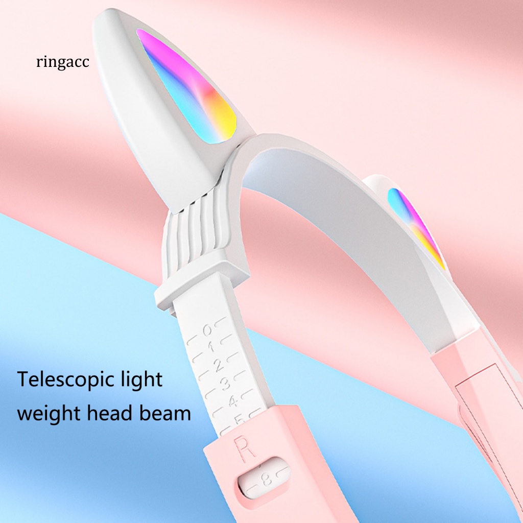 Tai Nghe Chụp Tai Bluetooth Không Dây Hỗ Trợ Thẻ TF RGB Flash Hình Tai Mèo Dễ Thương Cho Trẻ Em