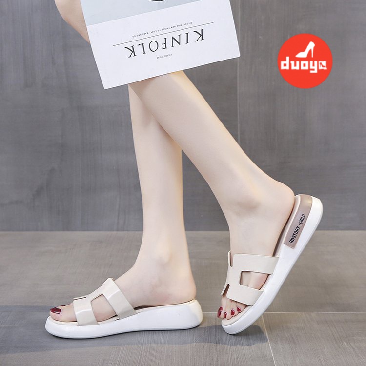 Duoya Dép Sandal Đế Phẳng Chống Trượt Phong Cách Thần Tiên Đơn Giản Thời Trang Mùa Hè Dành Cho Bạn Nữ Mặc Trong Nhà / Ngoài Trời Bán Chạy