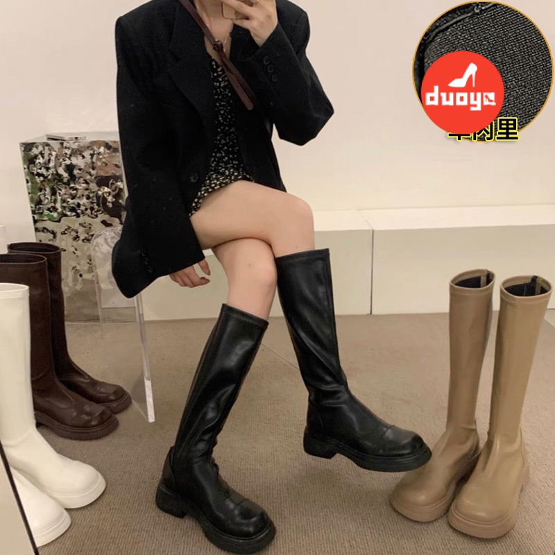 Duoya Factory Thẳng ~ [Hàng Có Sẵn] Giày Bốt Martin Mỏng Đế Dày Ngắn Màu Nâu Phong Cách Pháp Mùa Xuân Thu Cho Nữ Miễn Phí Vận Chuyển