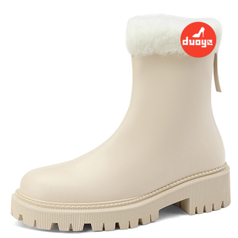 Giày Bốt Martin Da Thật Lót Lông Cừu Mềm Dày Dặn Mũi Tròn Màu Nâu Wakatsu Thời Trang 2022 Cho Nữ