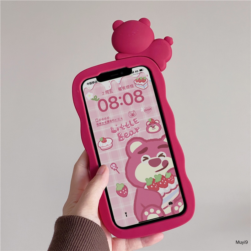 Ốp Điện Thoại Silicon Mềm Hình Gấu Lotso Cho IPhone14ProMax 13ProMax 12 Pro MAX / 11Promax 14 / 13Pro