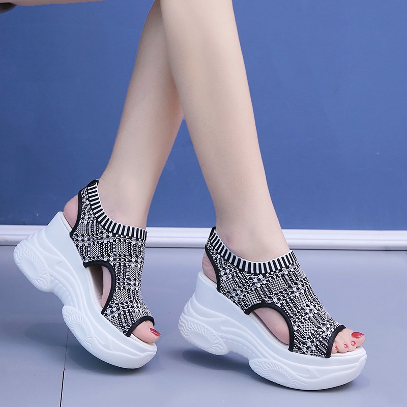 Giày Sandal Cao Gót Sandal Đế Dày Hai Lớp Phong Cách Mới Mùa Hè 2023 Cho Nữ