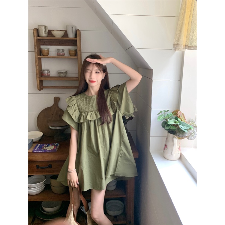 Đầm Ngắn Dáng Rộng Thời Trang Mùa Hè Xinh Xắn Cho Nữ