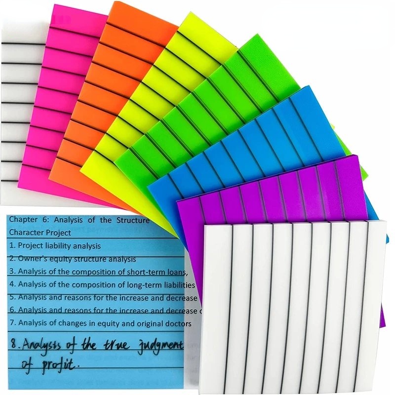 Bộ 50 Miếng Dán Ghi Chú Màu Sắc Huỳnh Quang Siêu Bền Chống Thấm Nước Tiện Dụng Cho Trường Học / Văn Phòng