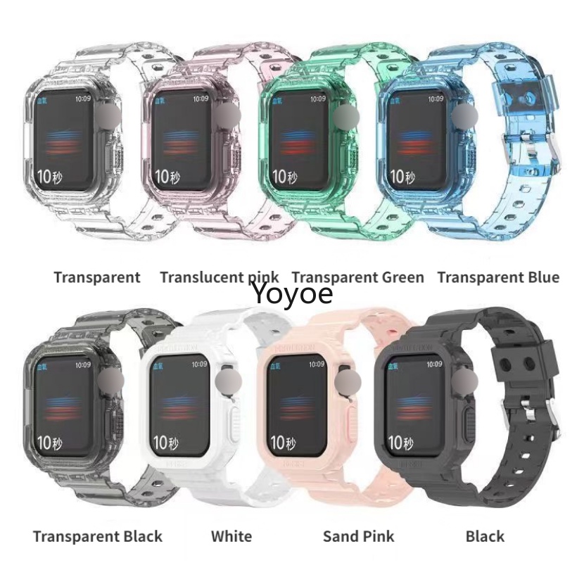 Dây Đeo Thể Thao Trong Suốt 49mm 44mm 45mm 38mm 4 3 2 1 Cho iWatch Series 8 SE 7 6 5 41mm 42mm 40mm