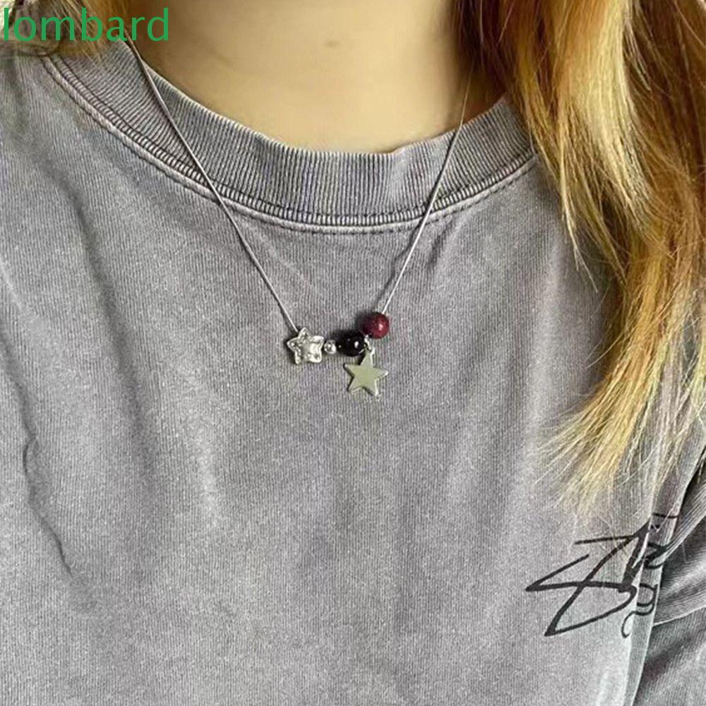 Vòng Cổ Choker Bằng Thép Titan Mặt Ngôi Sao Năm Cánh Y2k Thời Thượng Cho Nữ