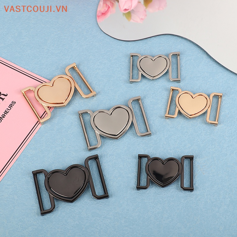 Khóa Cài Dây Thắt Lưng Bằng Hợp Kim Nhôm 30 / 40mm Màu Vàng / Bạc Trang Trí Hình Trái Tim