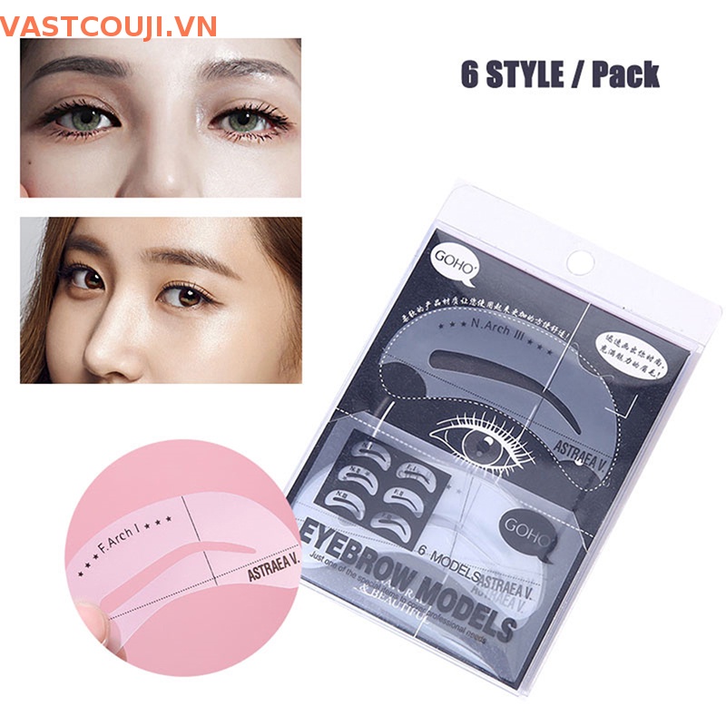 Khuôn Vẽ Lông Mày 6 Kiểu Tự Làm Tiện Dụng