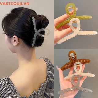 Kẹp Tóc Cá Mập Màu Thạch Cỡ Lớn 13cm Cho Nữ