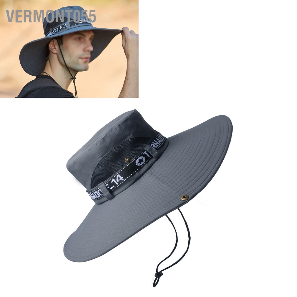 Vermont055 Câu Cá Nón Thoáng Khí Cotton Polyester Vành Lớn Mũ Chống Nắng Cho Nam Mùa Hè Leo Núi