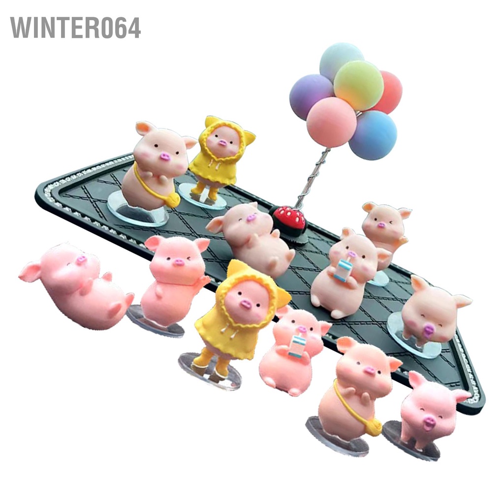 Winter064 Đồ Trang Trí Ô Tô Hình Heo Con Dễ Thương Đế Nhớt Máy Tính Để Bàn Cho Gia Đình Nhà Hàng Văn Phòng