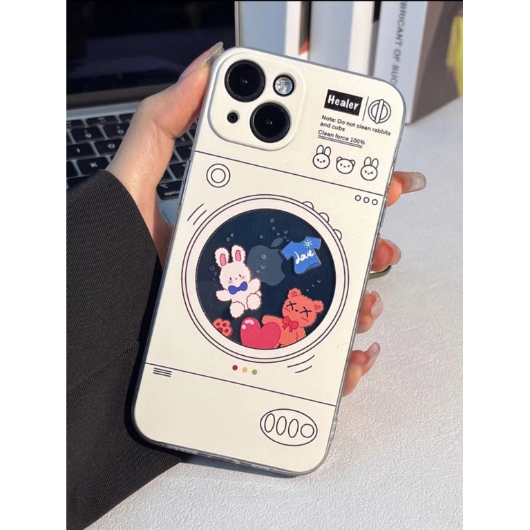 ✅Ốp Điện Thoại Dẻo Trong Suốt Họa Tiết Hoạt Hình Máy Giặt Độc Đáo Cho iPhone14plusmax 13 12 14Pro U2T7