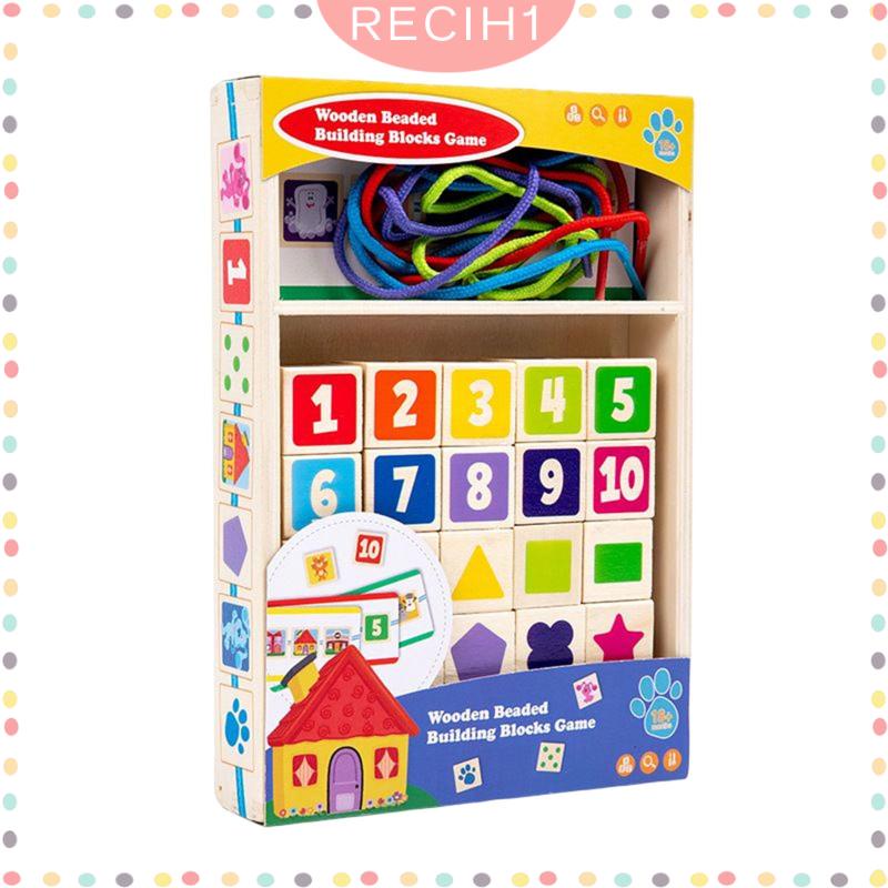 Đồ Chơi Xỏ Dây Hạt Gỗ Màu Cầu Vồng Giáo Dục Theo Phương Pháp Montessori Cho Bé 3 4 5 Tuổi