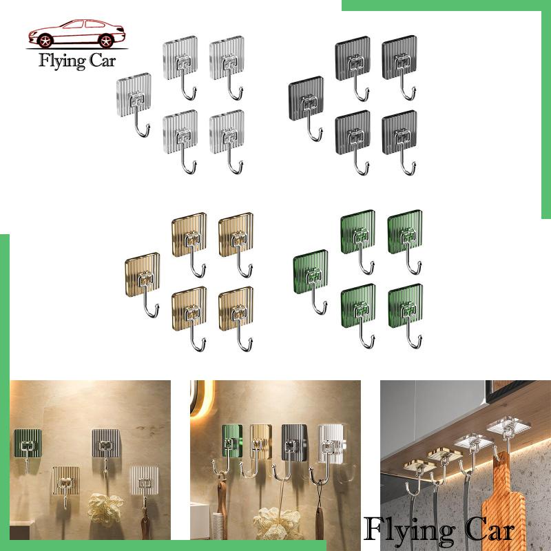 Set 2 5 Móc Treo Đồ Gắn Tường Bằng Acrylic Đa Ứng Dụng Cho Nhà Bếp Nhà Tắm