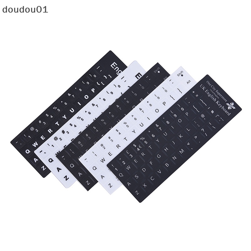 Miếng Dán Thay Thế Bàn Phím Tiếng Anh Màu Trắng Đen Cho Máy Tính doudou01