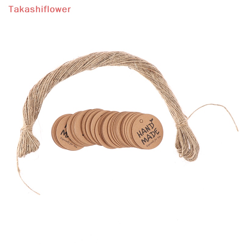 Set 100 Nhãn Giấy Kraft In Chữ Handmade Dùng Để Trang Trí Gói Quà