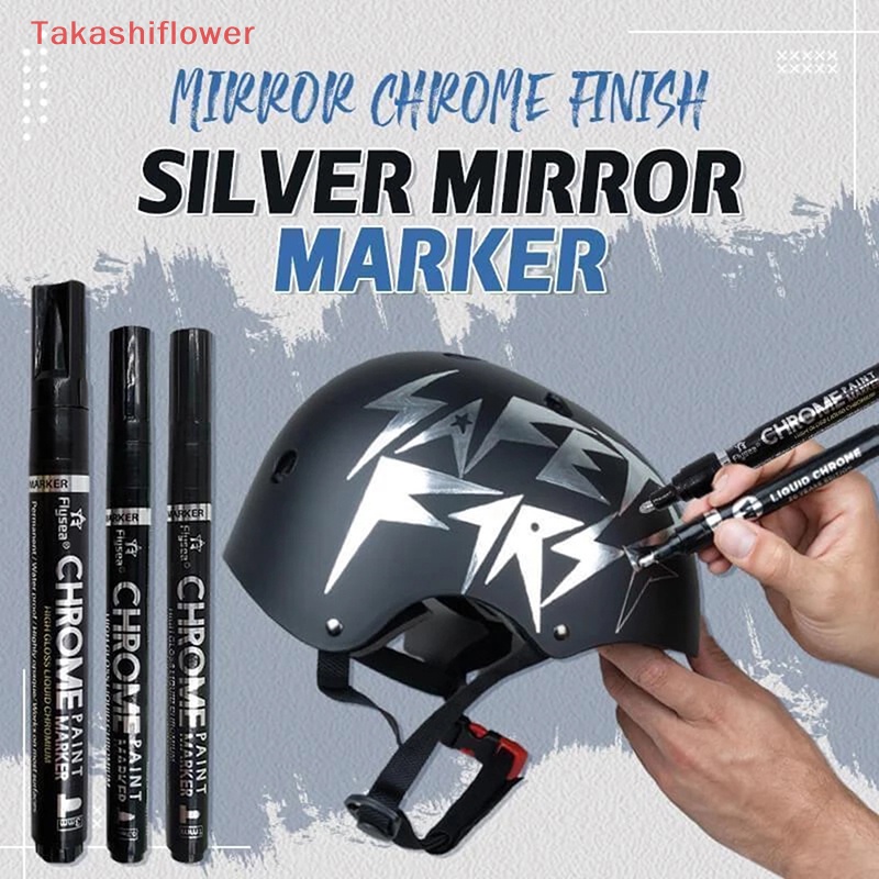 (Takashiflower) Bút Lông Vẽ Màu Bạc Tráng Gương Chống Tia UV Thủ Công