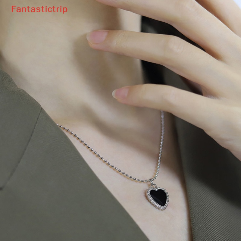 Vòng cổ Mặt Hình Trái Tim Màu Đen Đơn Giản Phong Cách Hàn Quốc Cho Nữ