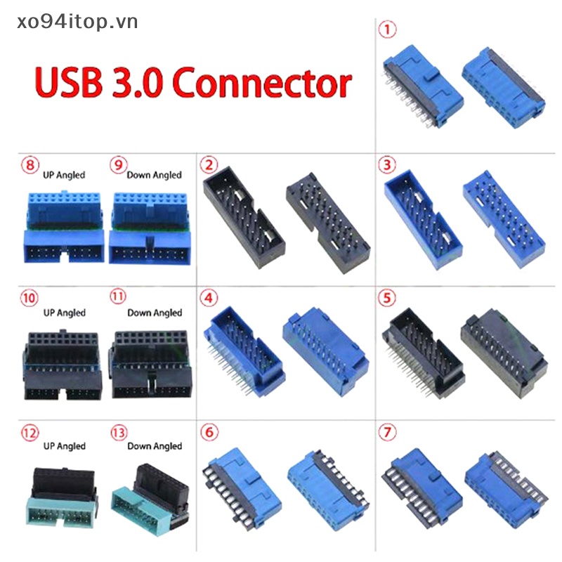 Set 2 Bảng Mạch Kết Nối Cổng USB 3.0 19pin Male / Female