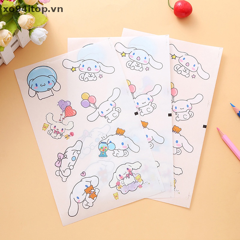 Set 5 Miếng Dán Hình Cinnamoroll Kuromi Hoạt Hình My Melody Kawaii Bằng Pvc Trong Suốt Chống Nước Tự Dính Trang Trí Đa Ứng Dụng
