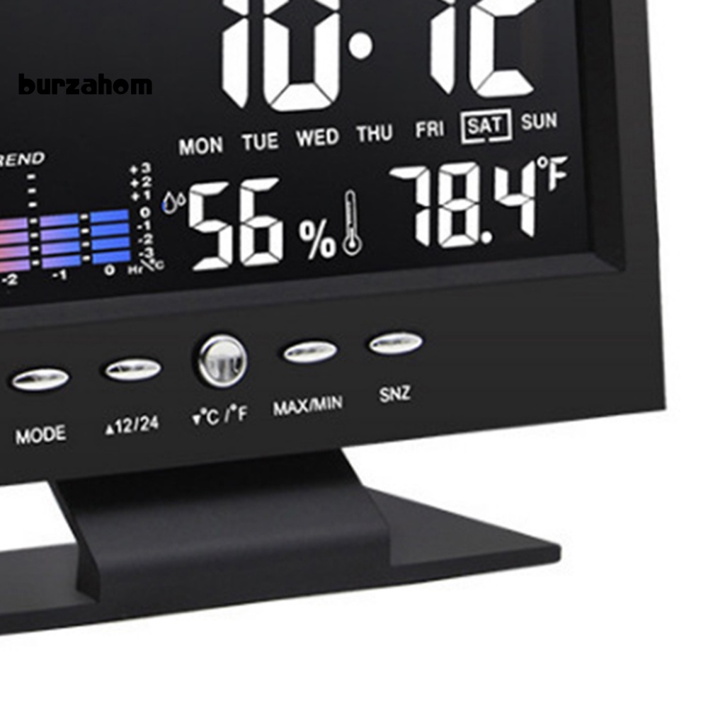 Đồng Hồ Kỹ Thuật Số Bur 8082T Màn Hình LED Hiển Thị Nhiệt Độ Và Độ Ẩm Không Khí Trong Nhà