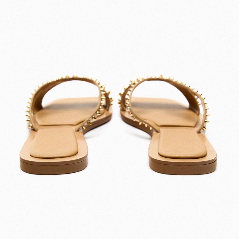 Giày Sandal Đế Bằng Đính Đinh Tán Thời Trang Mùa Hè Za2023