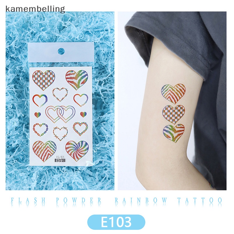 Kamembelling Hình Xăm Dán Họa Tiết Sọc Rằn Ri Chống Nước Độc Đáo