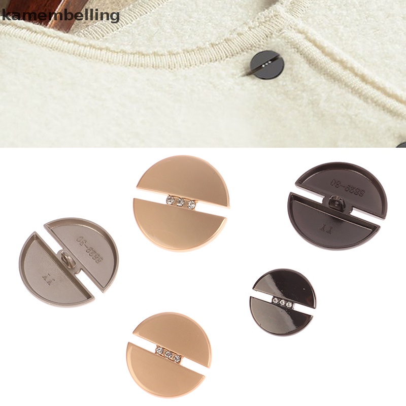 Set 5 Nút Tròn 20mm / 23mm / 25mm / 30mm Đính Đá Thời Trang