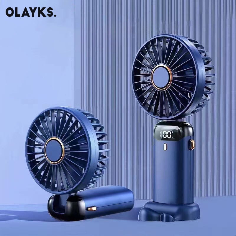 OLAYKS Quạt cầm tay usb mini cầm tay gấp quạt nhỏ màn hình kỹ thuật số văn phòng sinh viên quạt điện nhỏ quạt điện mini