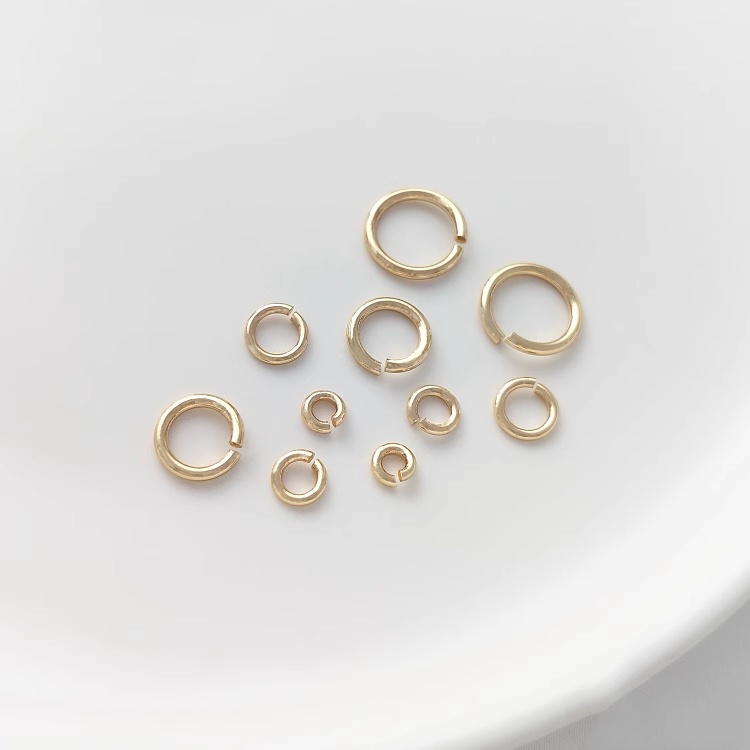 Bộ 20 Nhẫn Mở Bằng Vàng 14K Dày Dặn Màu Sắc Dùng Làm Trang Sức Thủ Công