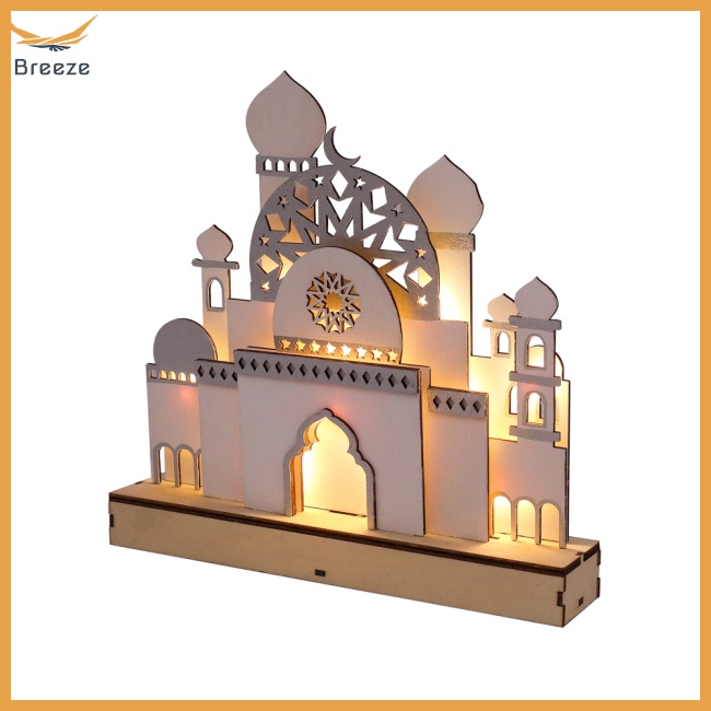 Đèn Led Để Bàn Trang Trí Bằng Gỗ Phong Cách Hồi Giáo Ramadan Eid Mubarak