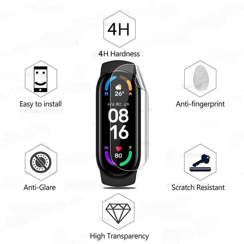 Miếng Dán Cường Lực Cong 9D Chống Ánh Sáng Xanh Cho Đồng Hồ Thông Minh Xiaomi Mi Band 8 Mi Smart Band 8 Kính