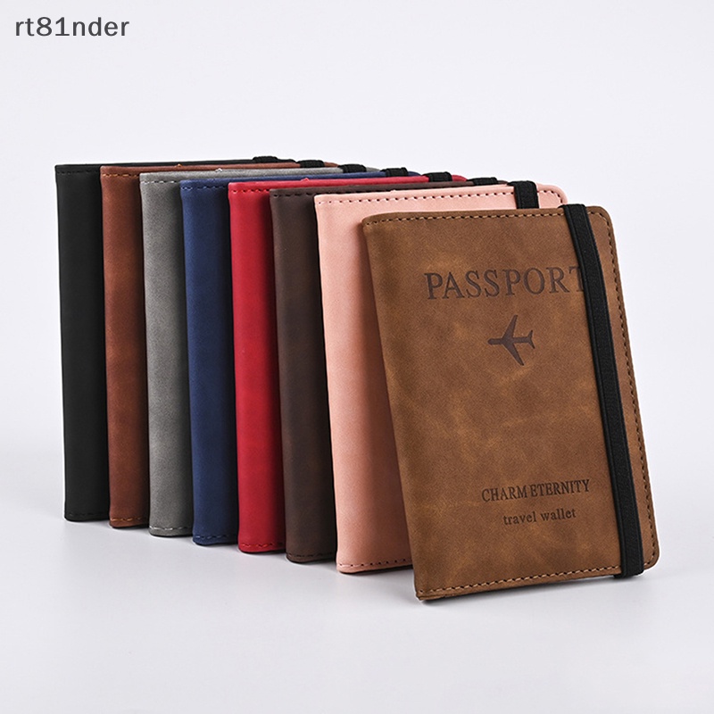 Rt Ví Da PU RFID Đựng Hộ Chiếu Phong Cách Vintage Cho Nam Nữ