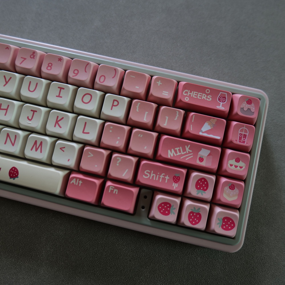 Kem Dâu Keycaps XDA Profile PBT Dye Sub Bàn Phím Cơ Keycap
