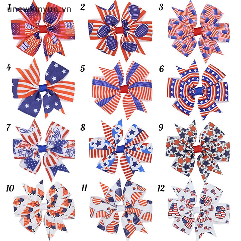 Kẹp Tóc Hình Nơ / Ngôi Sao / Lá Cờ Mỹ Độc Lập