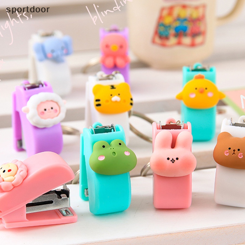 [sportoutdoor] Móc Khóa Bấm Ghim Mini Hình Động Vật Hoạt Hình Dễ Thương Di Động Cho Học Sinh / Văn Phòng / Trường Học [out]